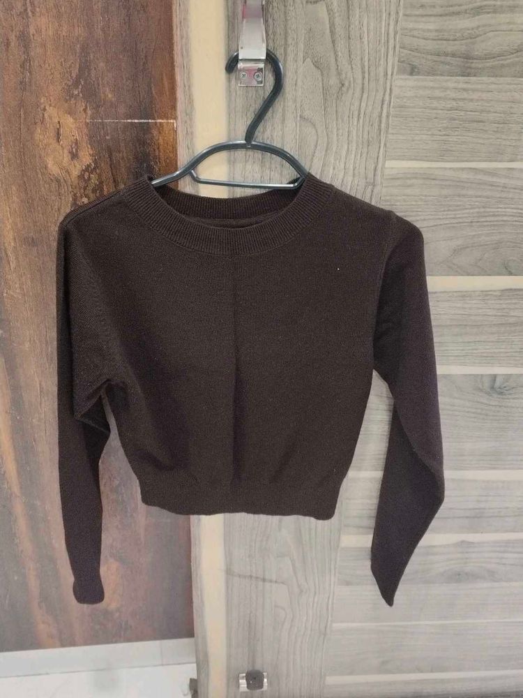 Brown Cropped Sweater
