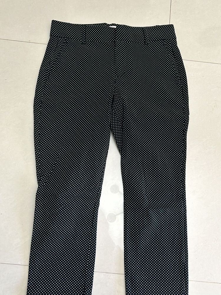 Formal Trousers Black With White Polka Dots