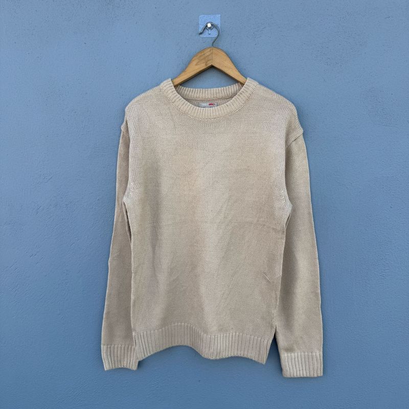 Beige Knit Pullover Sweater