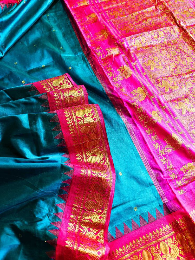 Pure Silk Electric Blue Kanjivaram Saree