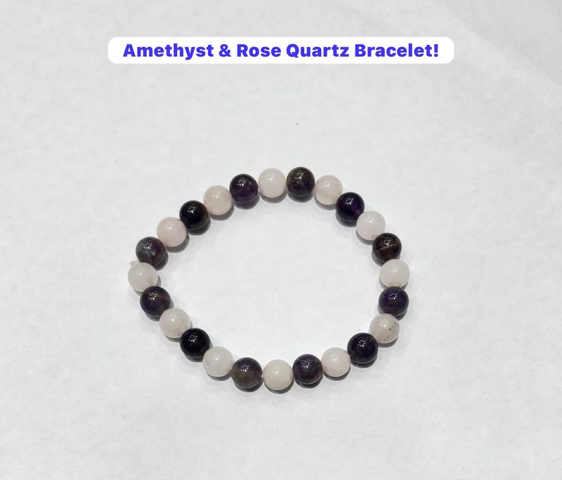 Amethyst And Rose Quartz Bracelet