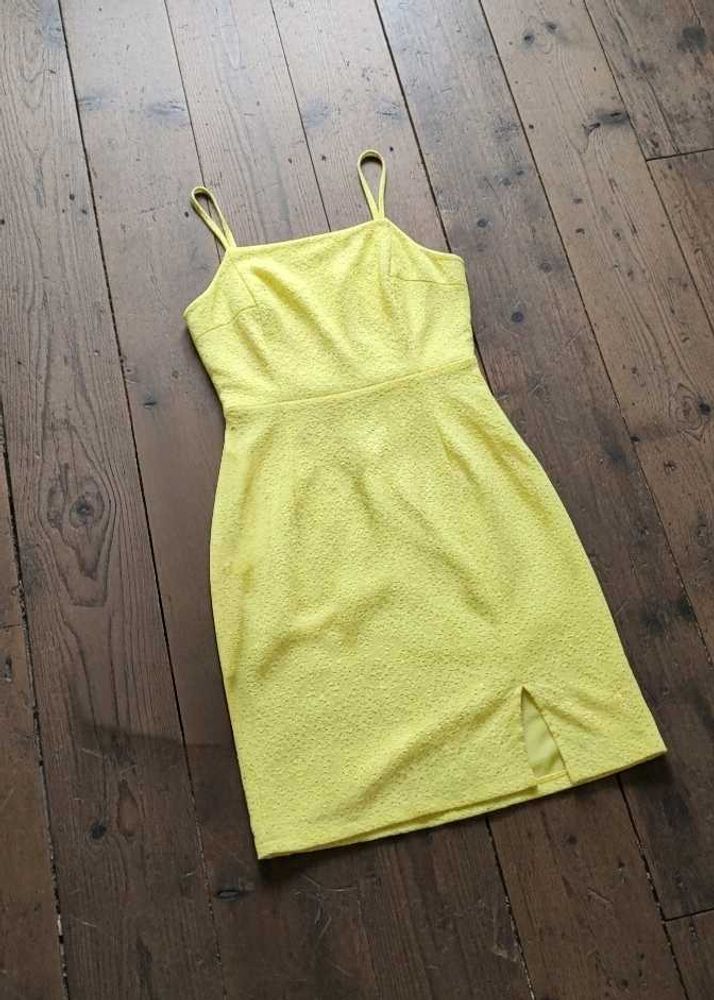Yellow Lace Mini Dress