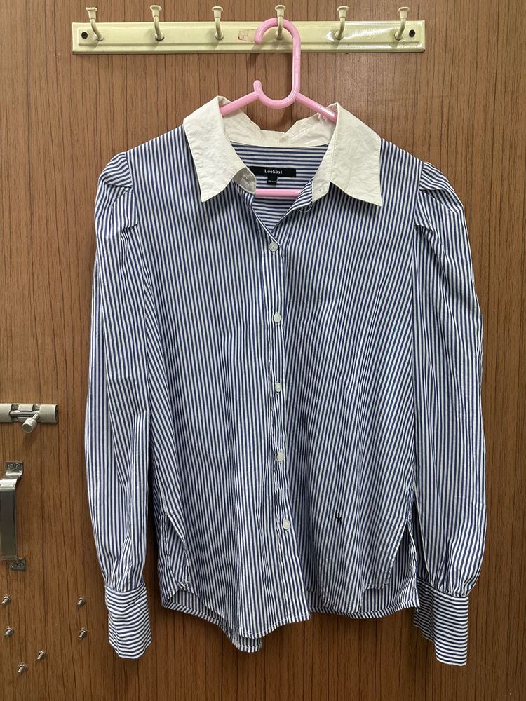 Striped Shirt with White Collar