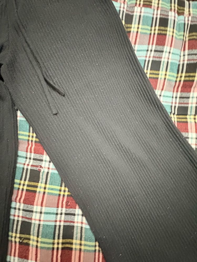Black Ribbed Pants