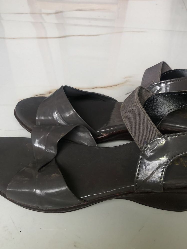 Grey Flats Sandals
