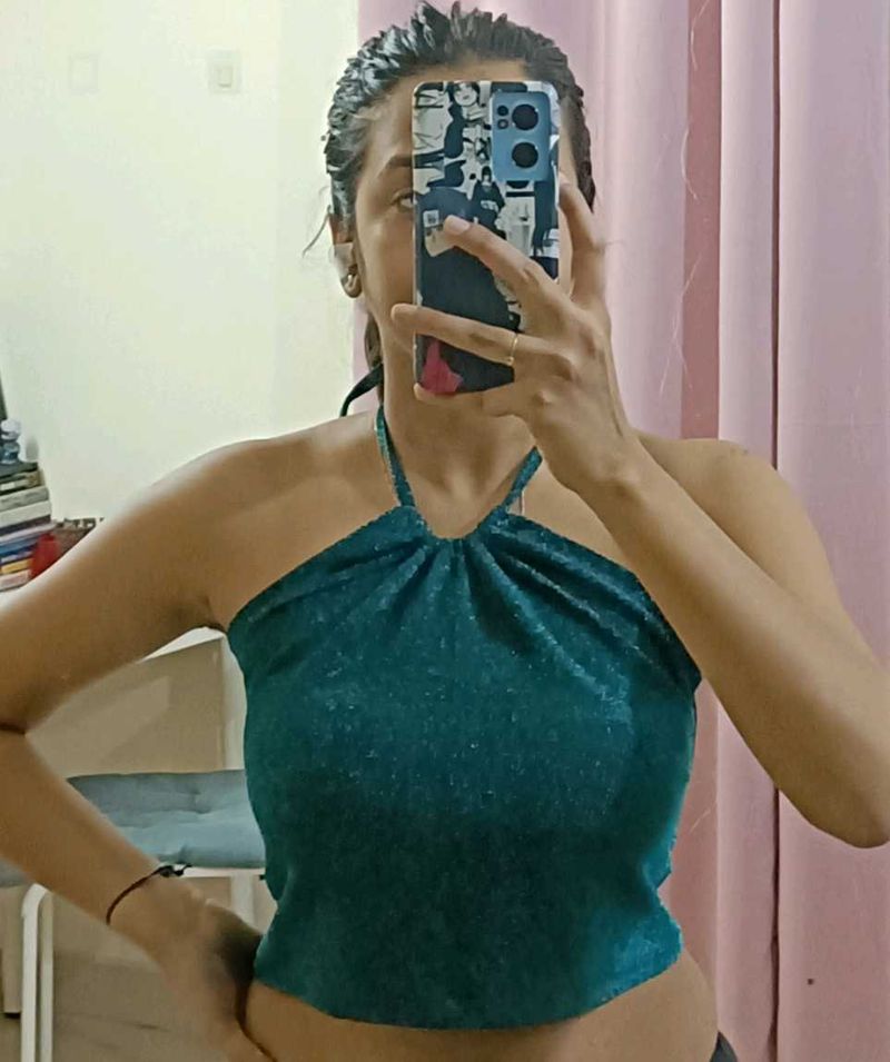 Teal Halter Top