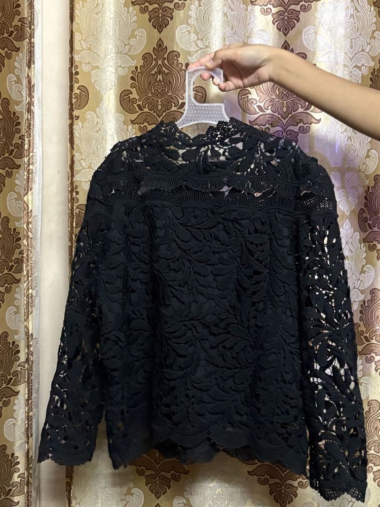 Elegant Black Lace Top