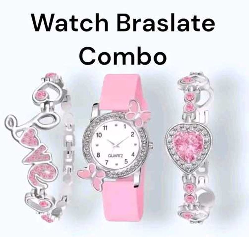 Combo Pack Of Pink Watch &amp; Bracelet Set