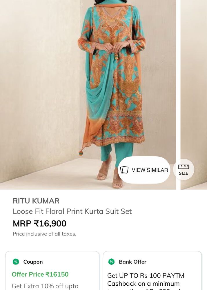 Ritu Kumar Floral Kurta Suit Set
