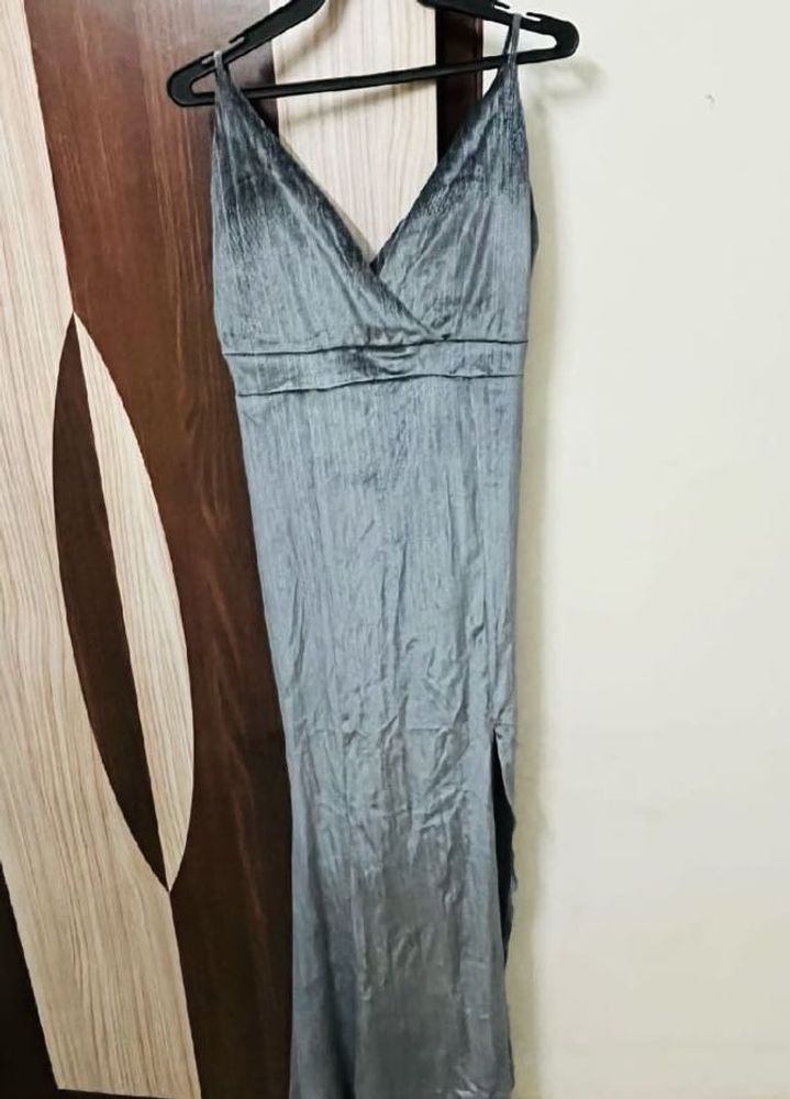 Sexy Velvet Slit Gown