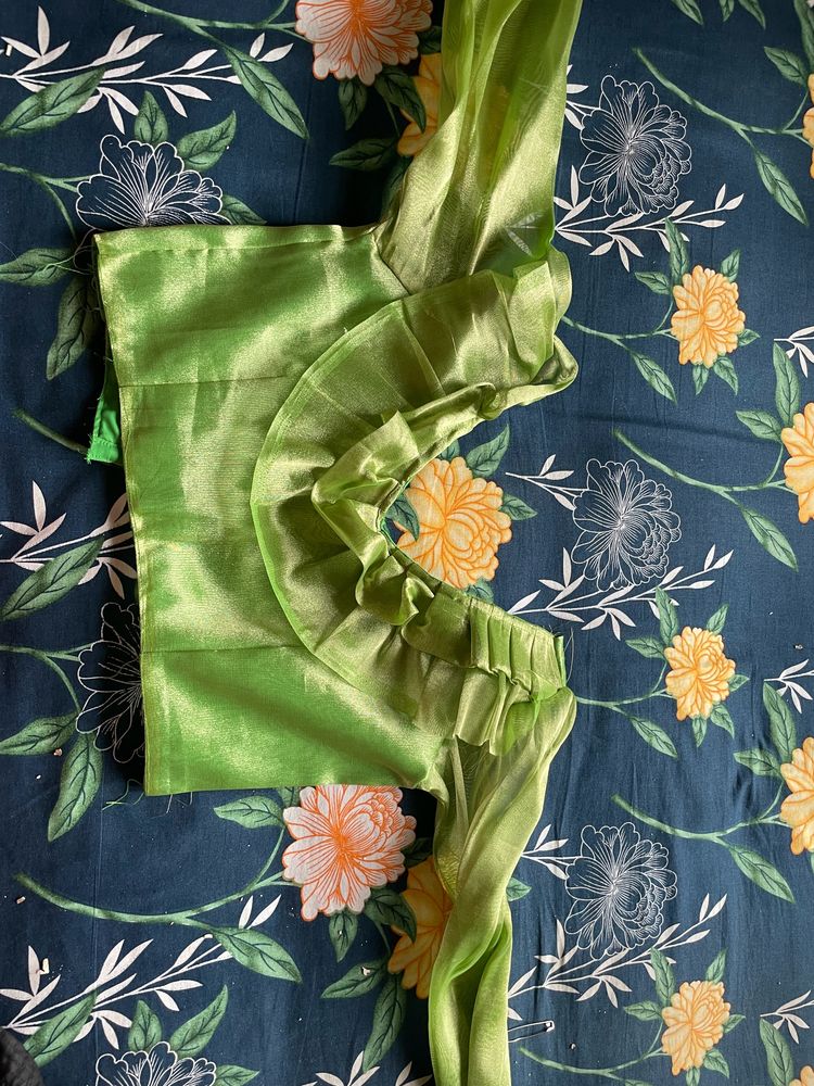green organza blouse