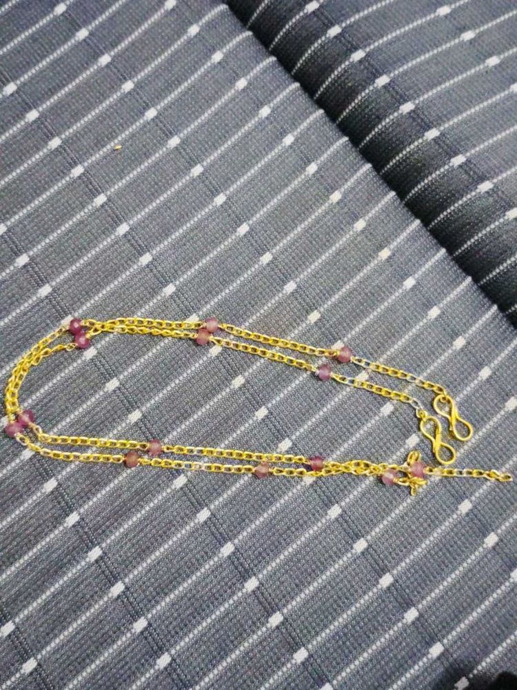 Golden Stone Beads Anklet