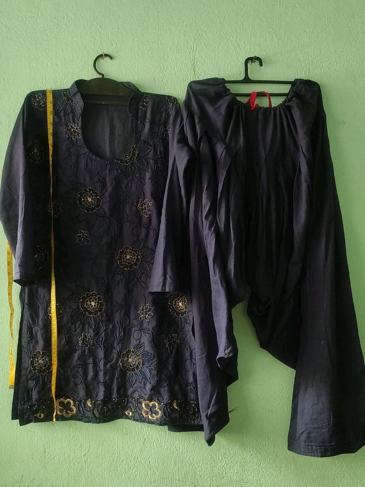 Used Patyala Suit Navy Blue
