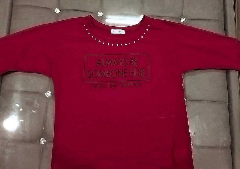 Sparkle Neck Red Tunic Top🌟🎀