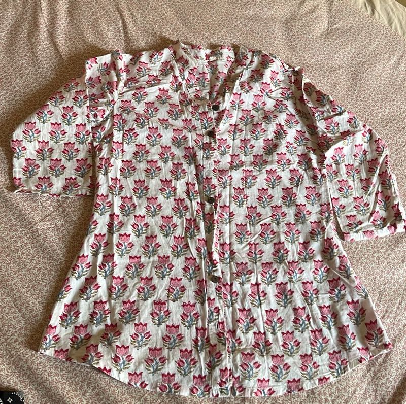 Floral Print Cotton Top