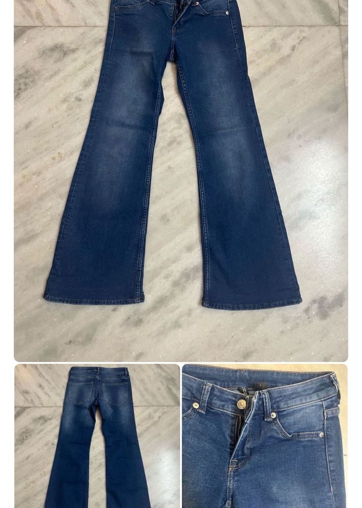 blue low waist jeans