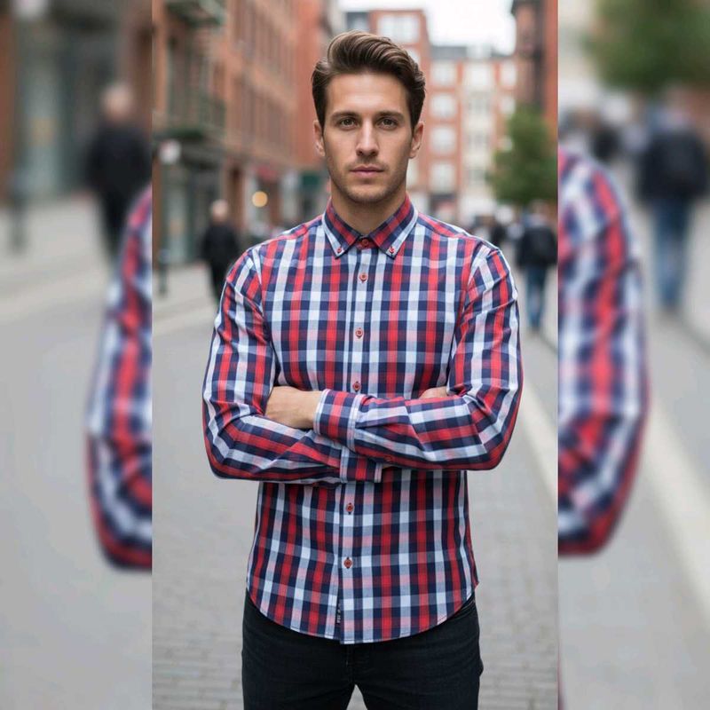 Men&#39;s Plaid Casual Shirt