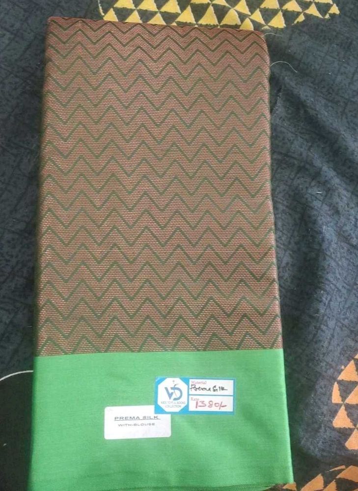 Brown &amp; Green Saree