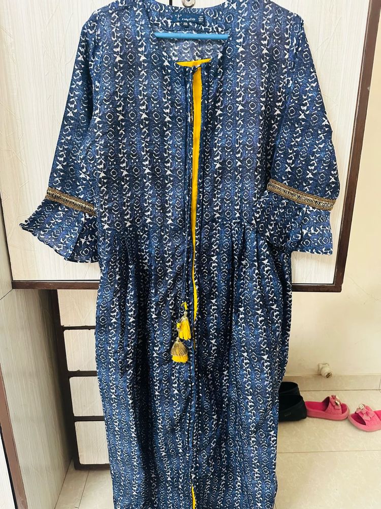 Printed Blue Kurta