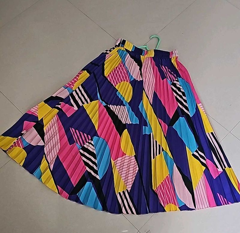 Women Printed Flared Multicolor Skirt
