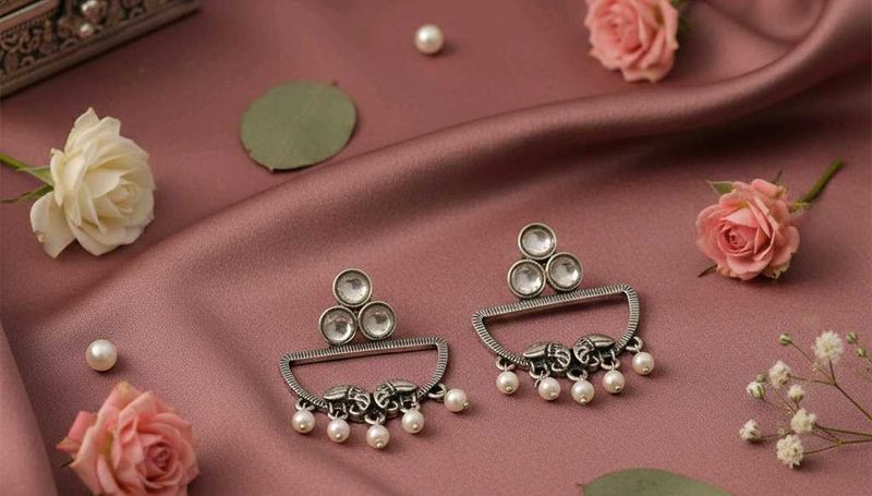 Silver Tone Drop Earrings