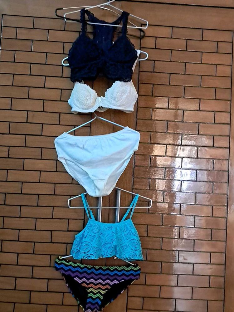 Combo Of  Five  Imported Fabric Bra