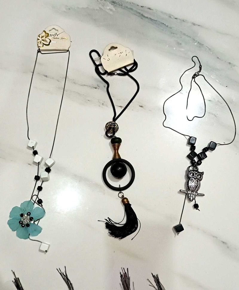 Premium Silver Plated Necklace Set of 3, Unused
