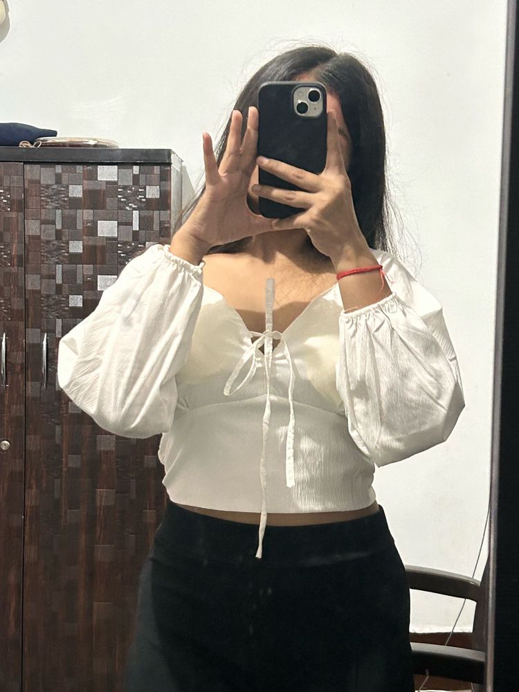 White Peasant Top