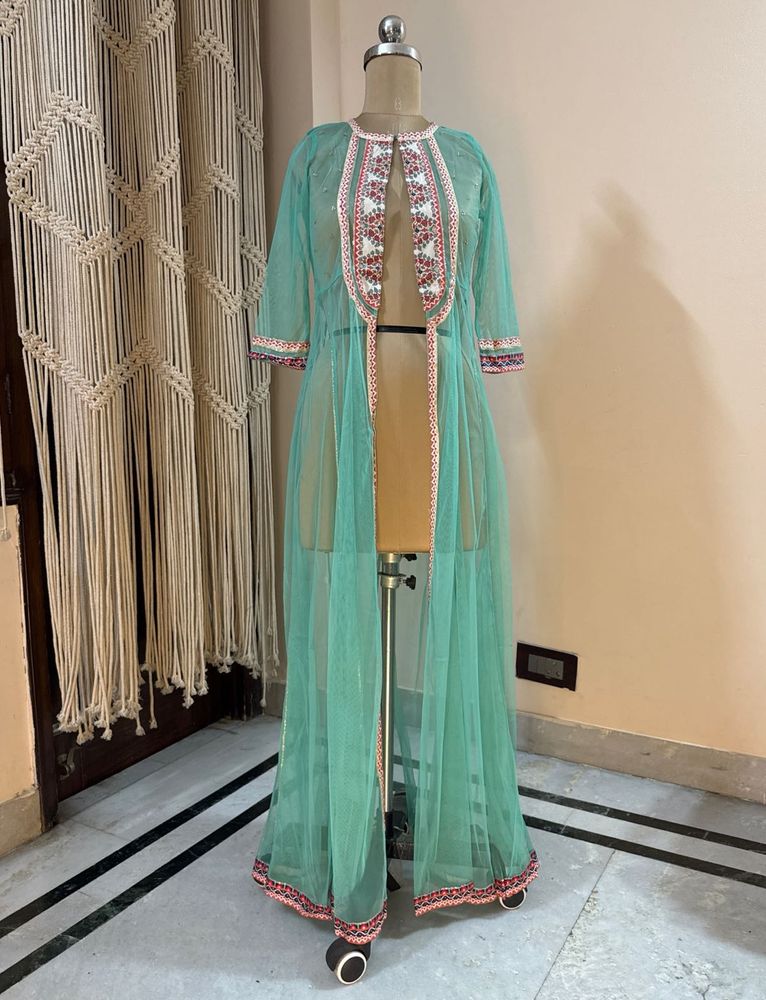 Embroidered Sheer Shrug