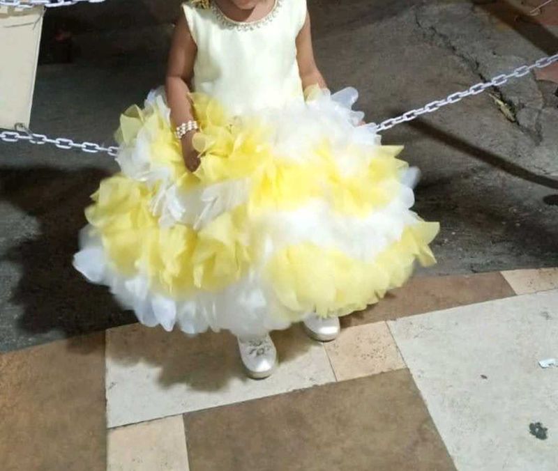 Yellow White Flower Dress