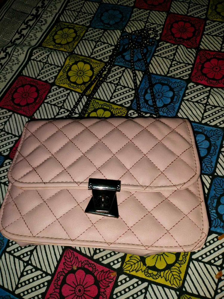 Quilted Pink Shoulder Bag
