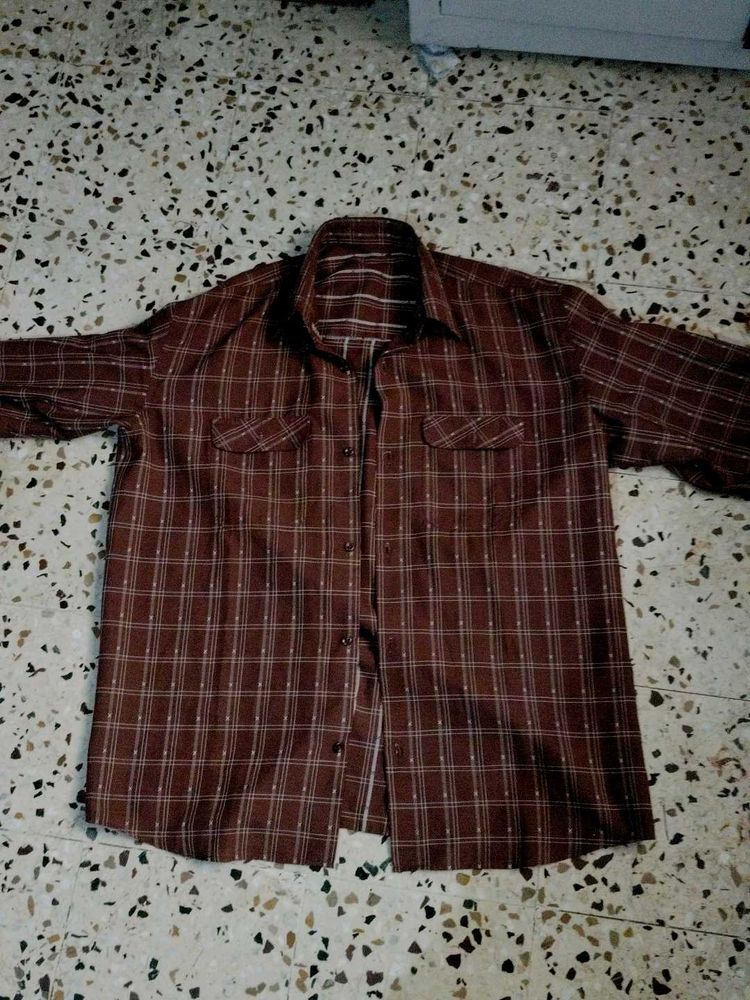 Brown Plaid Flannel Shirt