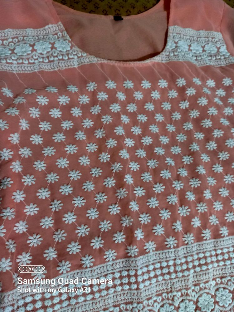 New georgette chikankari kurti