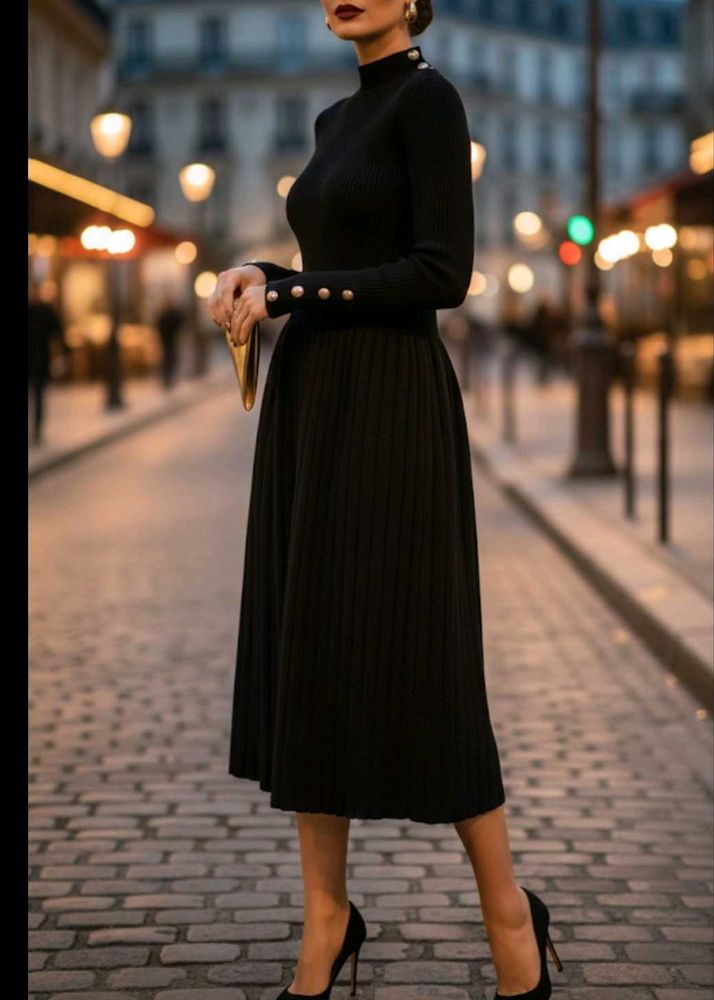 Black Button-Down Knit Top❣️😎