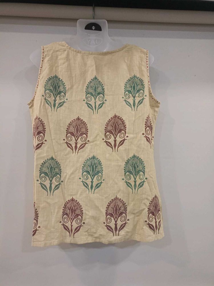 Printed Sleeveless koti jacket