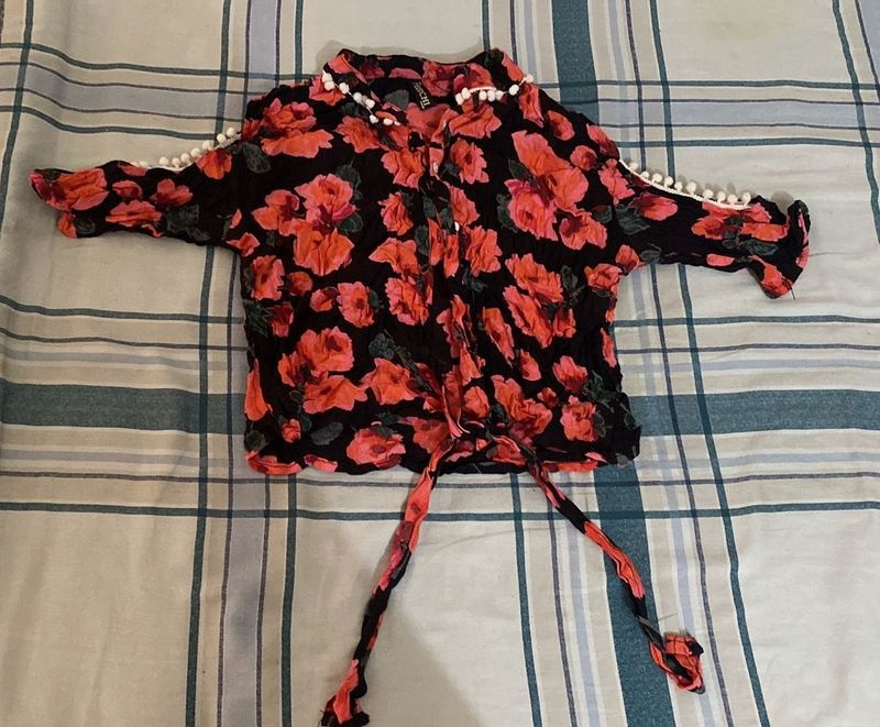 Floral Pom-Pom Top