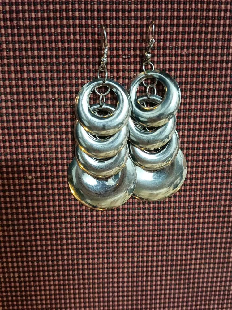Silver Statement Drop Earrings