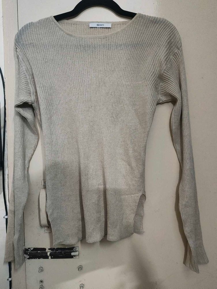Ribbed Knit Long Sleeve Top