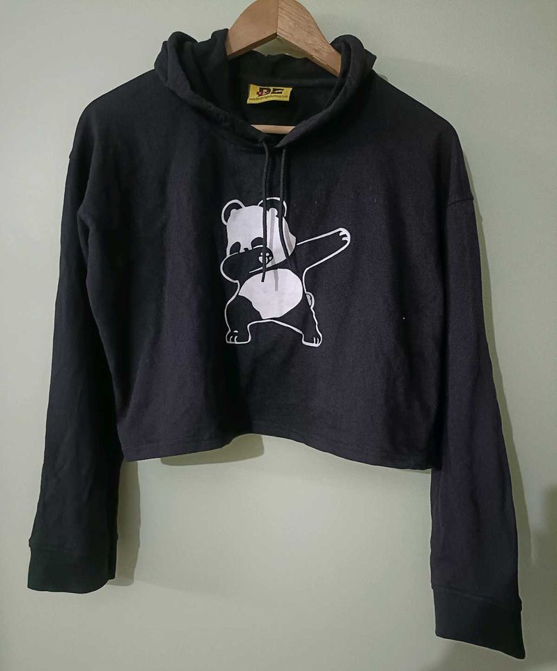 Black Crop Hoddie