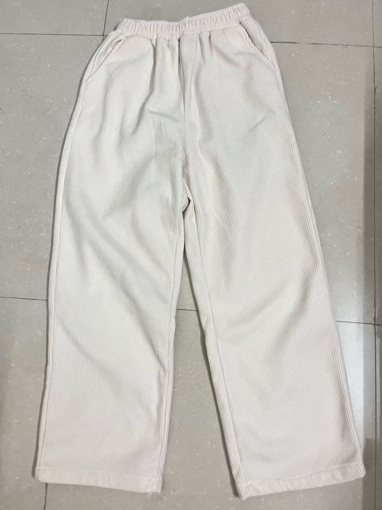 Fleeced Line Straight Pants