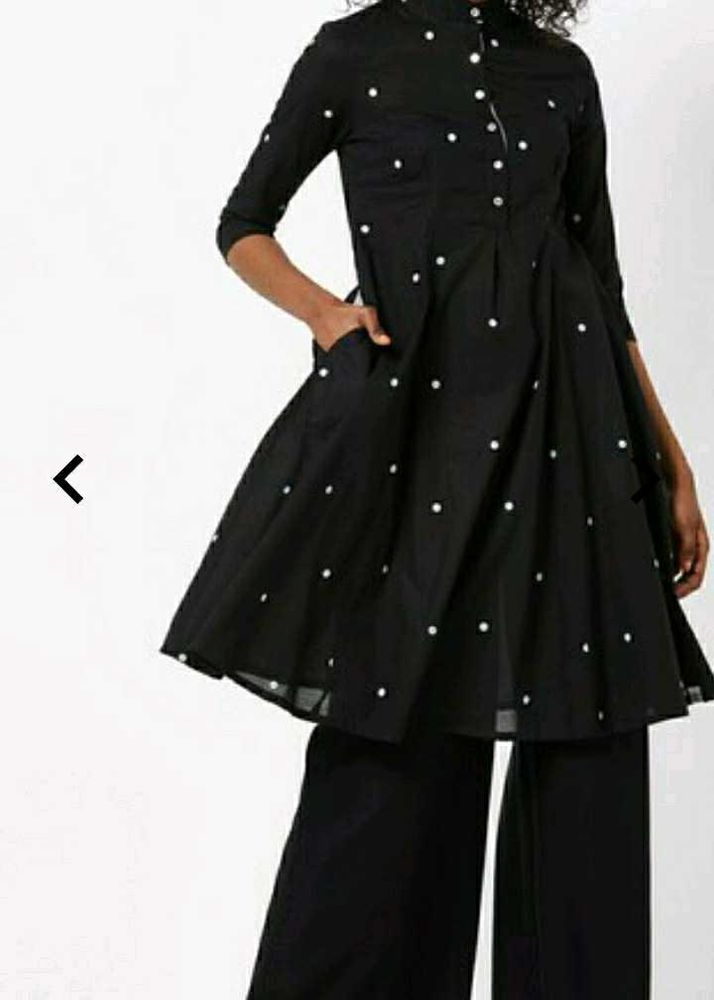 Ajio Polka Dot Print A Line Kurti