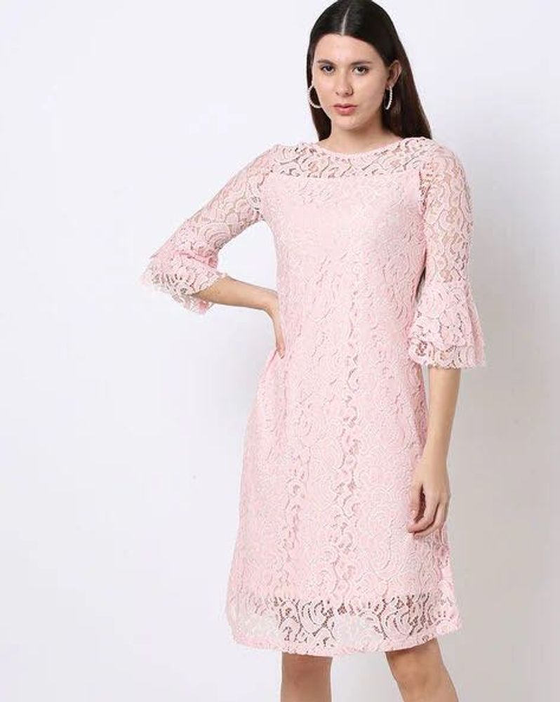 Flash Sale-Pastel Pink A-Line Dress