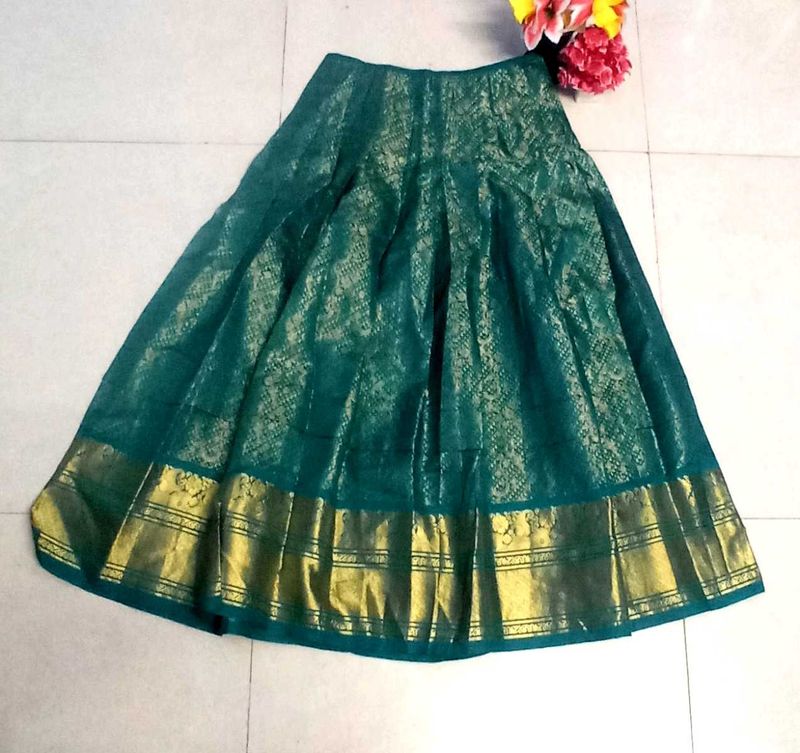 Green &amp; Gold Brocade Skirt