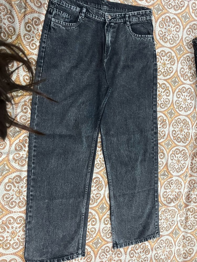 Acid Wash Straight Leg Jeans