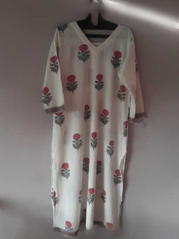 Elegant Floral Print Kurta