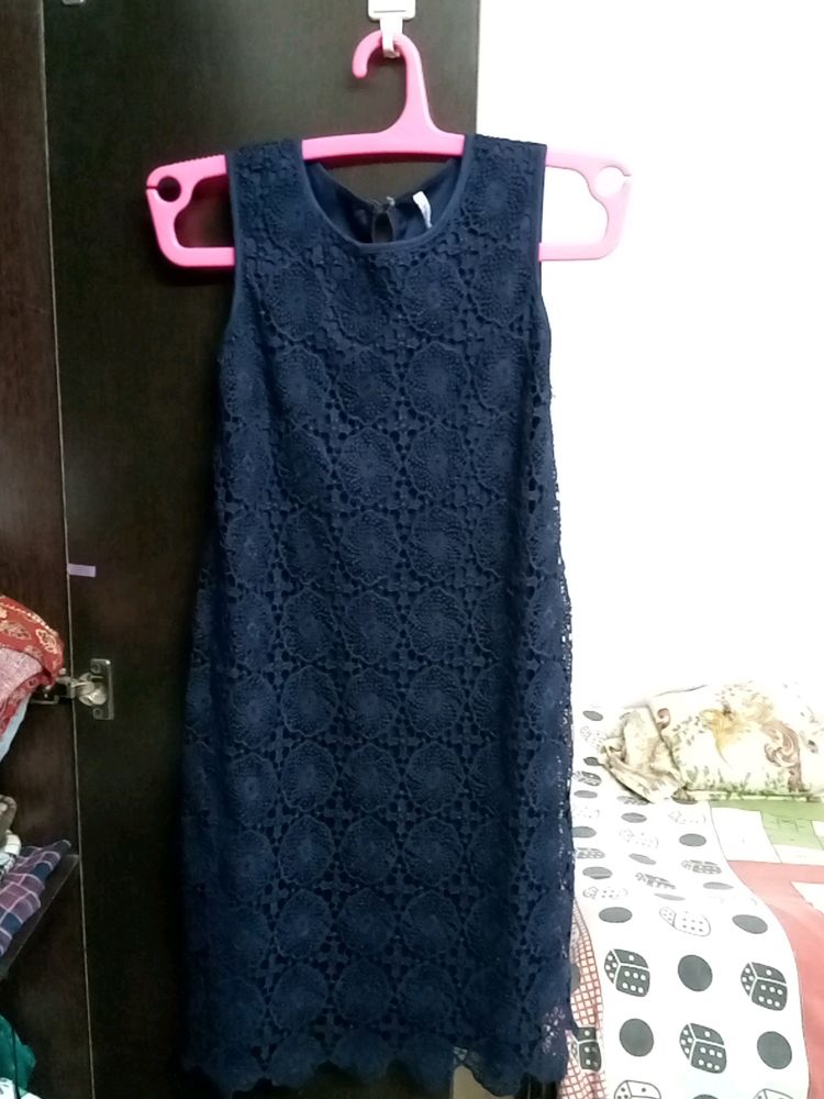 Navy Blue Pattern Dress