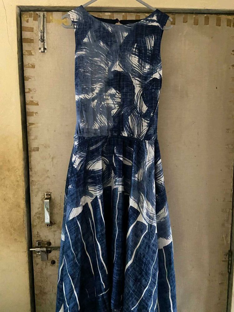 Blue Printed Dress