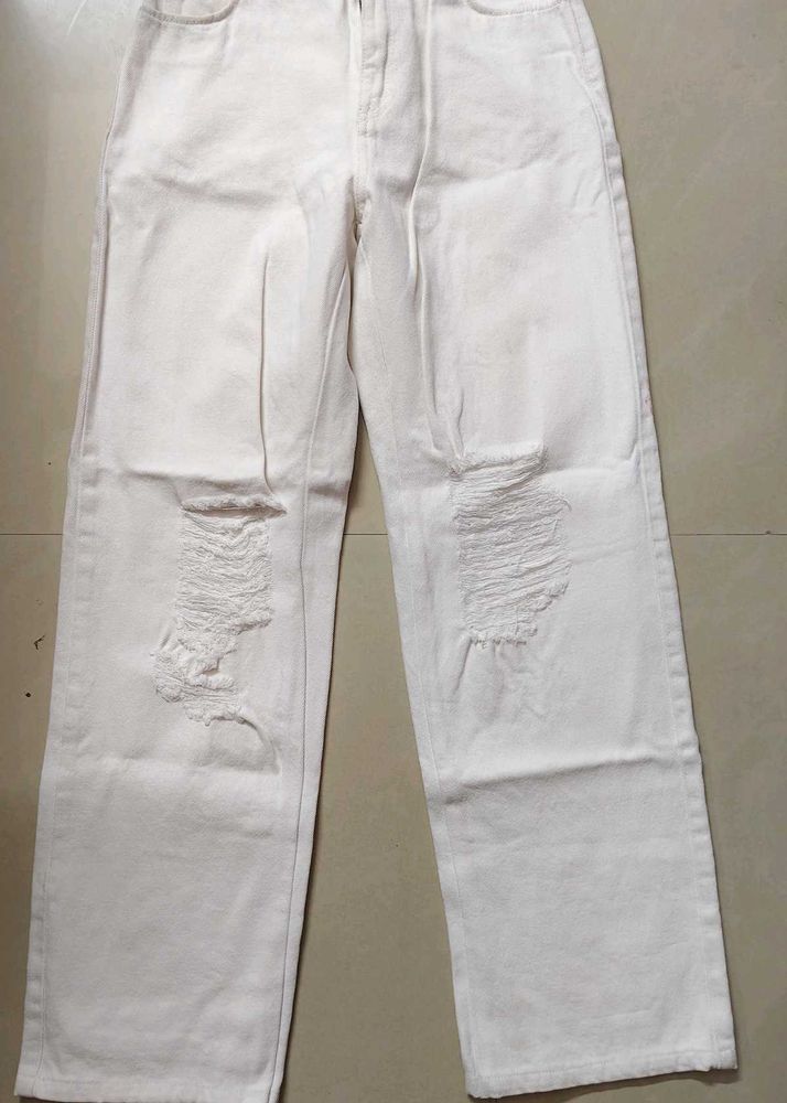 Ripped White Jeans
