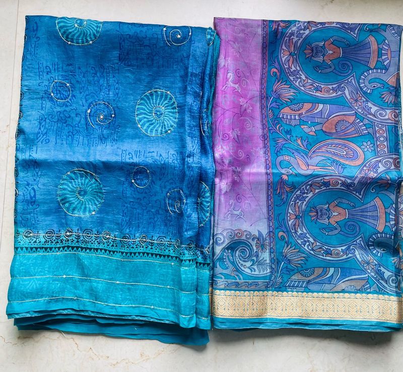 Combo Of Semi Tissue Silk Saree