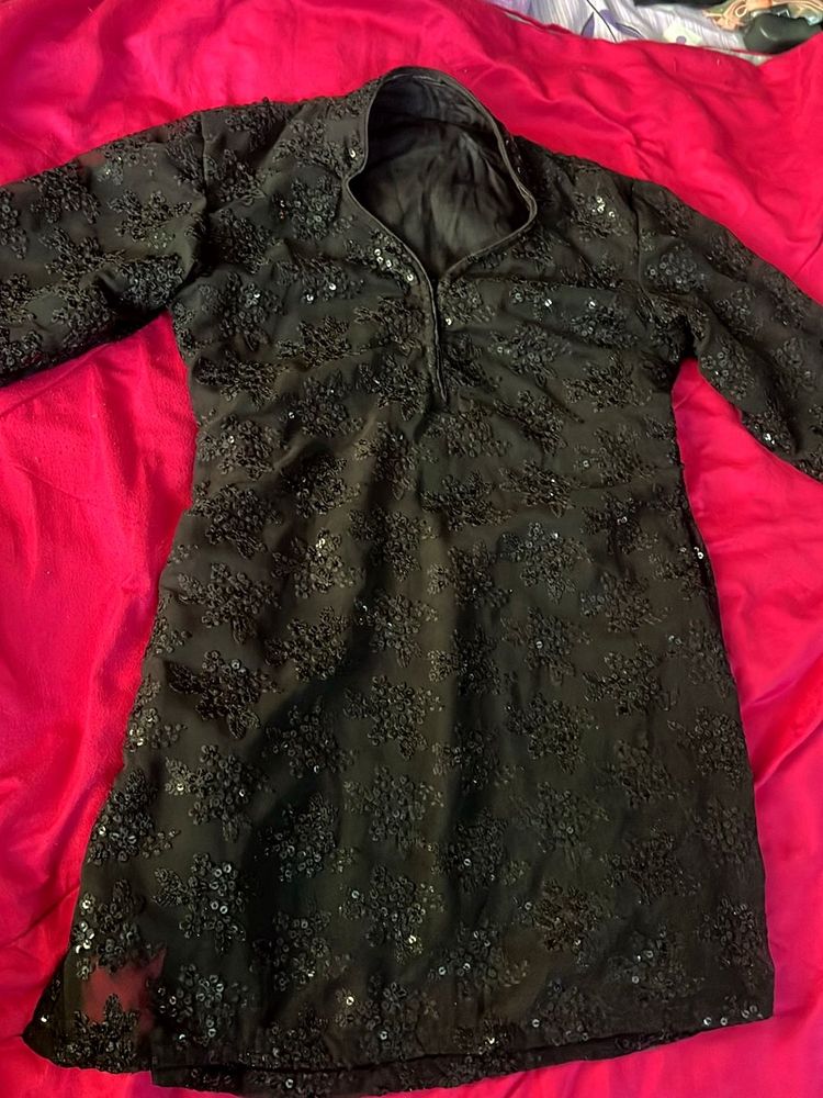 Black Embellished tunic top